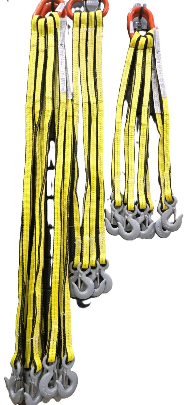 1"x5'  Quad Leg Nylon Sling w/Master Link & Sling Hook